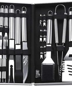 BBQ Tools Set,27 Pcs BBQ Grill Set Steak Knife& Fork, Sptula, Tongs and Cleaning Brush - Complete Barbecue Accessories in Aluminum Storage Case - Perfect Grilling Set Gift
