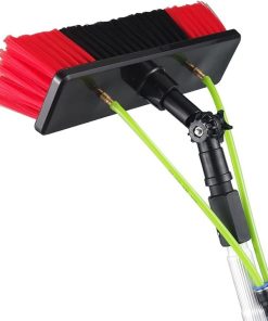 16-39ft Window Cleaning Pole, Water Fed Telescopic Brush Extendable Solar Panel Cleaning Brush Outdoor Washing Equipment Tool Solution Cleaning Photovoltaic and Solar Panels 30cm Brush Head