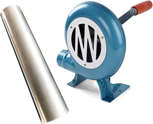 Iron Gear Popcorn Fan - Hand Crank Blacksmith Forge Blower, With Duct Iron Gear Manual BBQ Blower, Suitable, For Camping/Picnic/Outdoor Acativities Grill Accessories, Easy To Carry ( Size : 200W )