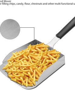 Cyrank Large Griddle Scoop, Stainless Steel Griddle Mover Smash Burger Spatula Grilling Food Mover Food Shovel Scraper for Stir Fry 2