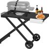 Portable Grill Cart for Weber Lumin Compact Outdoor Electric Barbecue for Weber 91010901 91300901 Folding Outdoor Barbecue Cart, Grill Portable Barbecue Table with Side Table