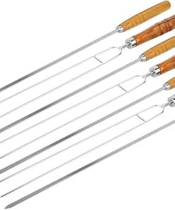 Stainless Steel BBQ Tool Set, Camping Hiking Barbecue Needle Sticks Fork Kit Corrosion Resistant with Storage Bag for Outdoor 2