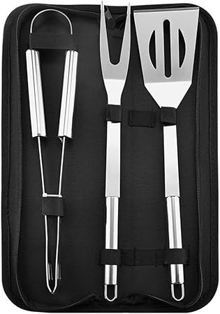 Stainless-Steel Grilling Utensil Tools Set, Premium Grill Accessories Gift for Professional Barbecue- Spatula, Fork, Tongs, Knife, Cleaning Brush Stainless-Steel Grilling Utensil Tools Set, Premium Grill Accessories Gift for Professional Barbecue- Spatula, Fork, Tongs, Knife, Cleaning Brush