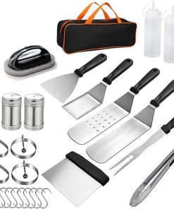 Grill Accessories BBQ Grill Tool Set, 15 Pieces/Piece Premium Stainless Steel Griddle Accessory Kit Outdoor BBQ Party Birthday Gift