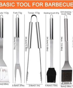 Grilling Accessories BBQ Tools Set, 20pcs Heavy Duty Stainless Steel BBQ Grill Tool kit with Non-Slip Handle & Storage Bag for Outdoor Cooking Camping Barbecue Utensil-Best Grill Gift 2