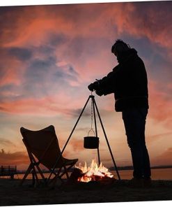 Campfire Cooking Tripod Aluminum BBQ Pot Rack Bonfire Frame for Outdoor Camping 2