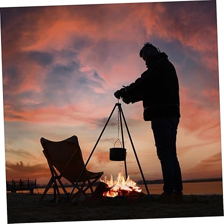 Campfire Cooking Tripod Aluminum BBQ Pot Rack Bonfire Frame for Outdoor Camping 2 Campfire Cooking Tripod Aluminum BBQ Pot Rack Bonfire Frame for Outdoor Camping - Image 2