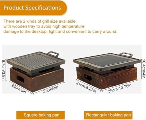 Portable BBQ Grill Barbecue Grill Charcoal BBQ Oven Household Non-Stick Cooking Tools (Size : L) (OneColor S) - Image 2