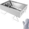 BBQ Grill Outdoor Outdoor Indoor Barbecue Charcoal Grill Foldable BBQ Grills Patio Barbecue Charcoal Grill Stove Stainless Steel Outdoor Camping Picnic Barbecue BBQ Accessories Tools