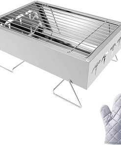 BBQ Grill Outdoor Outdoor Indoor Barbecue Charcoal Grill Foldable BBQ Grills Patio Barbecue Charcoal Grill Stove Stainless Steel Outdoor Camping Picnic Barbecue BBQ Accessories Tools