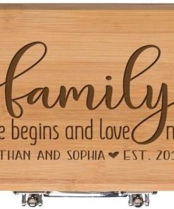 Personalized Family Custom Engraved BBQ Tools Grill Accessories Tool Set 3pc Stainless Steel Barbecue Gift Set for Outdoor Grills (Bamboo) (Family Where Life Begins) 2