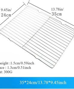BBQ 1pcs Stainless Steel Outdoor Barbecue Grill Water Filter Rack Bread Cooling Net Oil Filter Net Accessories Accessories(Silver 35X24CM 1PC) 2