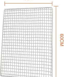 Barbecue Grill, Grilling Basket,Two Set Stainless Steel Rectangular Encrypted Grill Wire Mesh Outdoor Tool Oven Accessories Home BBQ 2
