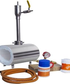 Propane Gas Forge Single Burner - Portable Blacksmithing Forge Kit for Knife Making Professionals Artists Hobbyists Farrier Forging Blacksmith Tools Equipment Stainless Steel Oval Forge (Complete kit)
