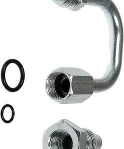 APDTY 144992 Variable Power Steering Fluid Flow Control Valve Actuator Solenoid Bypass Tube Metal Pipe w/Oring Seals (Mounts On back Of Fluid Reservoir; Replaces 19149488, 19168825) 2