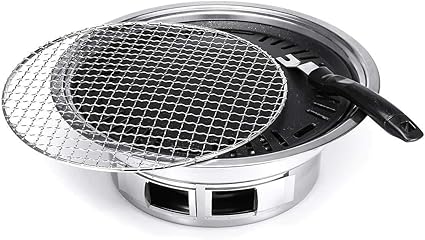 Nonstick Charcoal BBQ Grill Korean Style Camping Pit Steak Barbecue Stove Set Stainless Steel Kitchen Accessories Tool 35cm Nonstick Charcoal BBQ Grill Korean Style Camping Pit Steak Barbecue Stove Set Stainless Steel Kitchen Accessories Tool 35cm