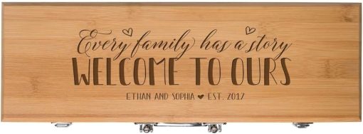 LifeSong Milestones Personalized Family Custom Engraved BBQ Tools Grill Accessories Tool Set 3pc Stainless Steel Barbecue Gift Set for Outdoor Grills (Bamboo) (Every Family Has a Story) - Image 2