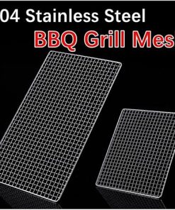 Square 304 Stainless Steel BBQ Grill Net Mesh Korean Barbecue Non-Stick Grilling Mats Outdoor BBQ Grill Racks Meshes Accessory Stainless Steel BBQ Tools 2