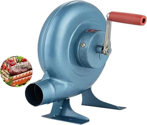 Manual Iron Gear BBQ Air Blower, Hand Crank Blacksmith Forge Blower, Iron Gear Popcorn Fan With Hand Crank Tool, Charcoal Grill Fire Starter Flame Exciter, For Camping Cooking Tools Accessories(150W)