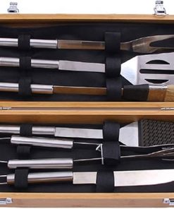 BBQ Grill Accessories Tools Set Heavy Duty BBQ Grill Tools Set for Men Tools Outdoor Barbecue Grill Utensils Set with Storage Case for All Camping and Parties