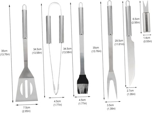 Mikikit 1 Set Portable Tool Stainless Steel Grill Utensils Kit with Bag for Outdoor Barbecues Camping and Holiday Gatherings Present for Lovers and Chefs - Image 2