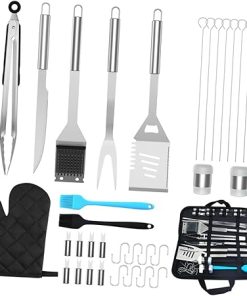 PRETYZOOM 1Set Professional Barbecue Tool Accessories for Outdoor Grilling Complete Tools Kit with Carrying Bag for Camping and Backyard Cookouts