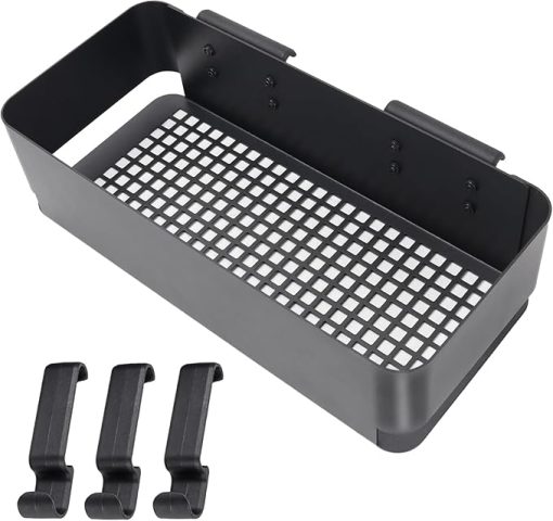 AJinTeby P.A.L. Pop-and-Lock Accessory for Traeger Grills – Storage Bin & 3 Hooks, Fits Ironwood 885/650, Pro Series 22/34, Pro D2 575/780, Also Compatible with Pit Boss and Z-Grill