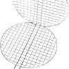 Toyvian Round Roasting Rack Stainless Steel Grill Grate Cooking Rack with Vegetable Grilling Baskets Outdoor Grill Accessory