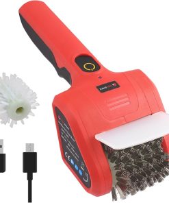 TOOLSPACE 2 in 1 Cordless Electric Grill Brush, Safe & Efficient Cleaning Scrub Brush with 2PCS 360° Rotating Cleaner Brush Heads, Electric Scrub Brushes for BBQ Grill Bathroom and Kitchen