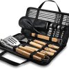 BBQ Tools Set Grill Accessories Skewers Tongs Spade Brush Glove Outdoor Barbecue Utensils (Size : 15 pcs) (23 pcs)