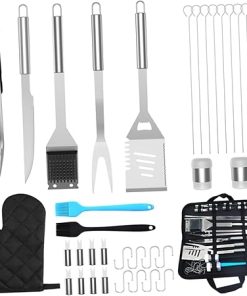 Ciieeo Essential Bbq Tools Set 35pcs Grilling Accessories Stainless Steel Outdoor Bbq Kit for Camping