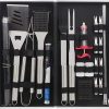 Grilling Accessories BBQ Grill Tools Set, 24PCS Stainless Steel Grilling Kit for Camping, Kitchen, Barbecue Utensil for Men Women with Thermometer and Meat Injector