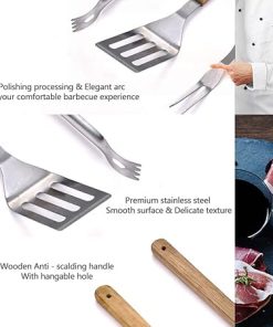 Barbecue Accessories Stainless Steel Grill Tool Set 3 Piece Set Spatula, Pliers, Fork Perfect for Men Outdoor Barbecue or Camping, Festival Gift,3pcs (3pcs) 2