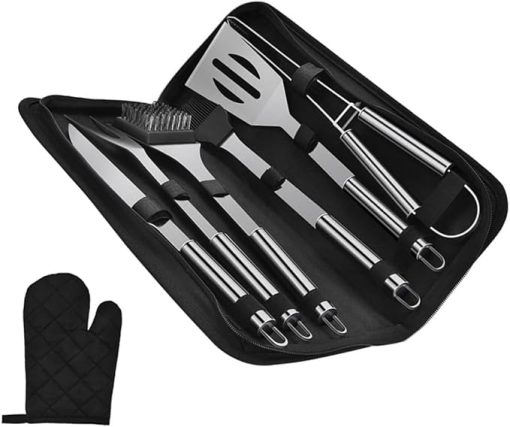 SUPVOX Stainless Steel BBQ Tool Food Clamp Complete Grill Tool Set for Outdoor Cooking