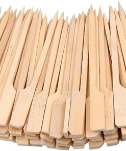 BBQ 100Pcs Sticks Barbecue Tools Natural BBQ Skewers Camping Party for Kabob Fruit Cocktail Party BBQ Tools Accessories(9cm)