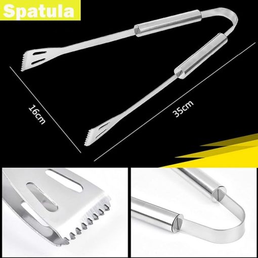 Barbecue Tools Set, 3 Pcs Stainless Steel Grill Utensils Set BBQ Accessories Kit Include Tong, Spatula, Fork with Portable Aluminium Storage Case for Picnics, Camping and - Image 2