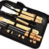 Grilling Baskets BBQ Grill Mesh Stainless Steel Barbecue Meshes Portable Non-Stick Grilling Mesh Kitchen Accessories BBQ Tools (Color : Black, Size : 2pcs) 3