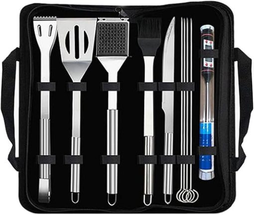 Stainless Steel BBQ Tools Set 11Pcs Barbecue Grilling Accessories Utensil for Outdoor Camping Cooking Tools Kit
