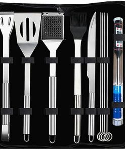 Stainless Steel BBQ Tools Set 11Pcs Barbecue Grilling Accessories Utensil for Outdoor Camping Cooking Tools Kit