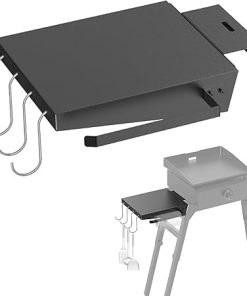 Griddle Stand Side Shelf for Blackstone 17" 22" Griddle Stand, Griddle Table for Blackstone Universal Griddle Stand with Sideshelf, Tool Hooks, Paper Towel Holder, Fit for 17 22 Inch Propane Table Top