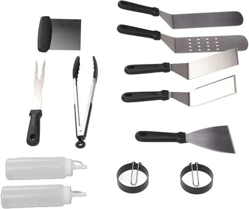 Stainless Steel Grilling Kit, 12Pcs BBQ Grill Tool Set Heat for Camping for Birthday Parties