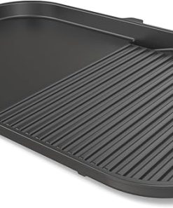 Ninja XSKGRDLXL Woodfire Grill & Griddle Plate, Compatible with OG800 and OG900 Series, 2-in-1 Grill and Griddle Functionality, Ceramic, Nonstick Coating, Black