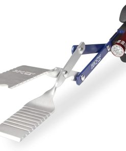 BBQ Croc 3 in 1 Barbecue Tool 18-inch - Extra Light and Long Tongs, Spatula and Grill Scraper (Blue) (18 inch with Flashlight)