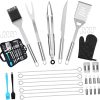 YARNOW Grill Basket Bbq Grilling Basket Barbecue Stainless Steel Grill Mat Bbq Tool 4