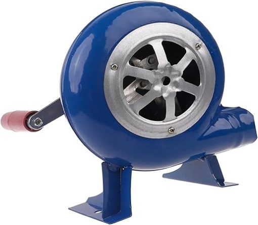 Manual Iron Gear BBQ Blower, Iron Gear Popcorn Fan Manual Fan, BBQ Air Blower Fast Fire Starter, Portable Manual Hand Crank Bellows Tool, for Outdoor Barbecue Charcoal Grills Stove Accessories(300W)
