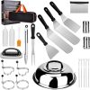 Barbecue Set Silicone Brush Food Clip Multi-Functional Scissors Barbecue Shop Set Barbecue BBQ Stainless Steel Clip(D) 4