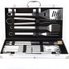 8 PCS BBQ Grill Tools Set Stainless Steel Grilling Accessories with Wooden Handle,Barbecue Utensil Barbecue Accessories Kit in Storage Bag Outdoor Barbecue Tools, Easy to Carry 3