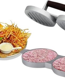 1Pc Hamburger Press Hole Wood Handle Non-Stick Creative Meat Press Patty Maker Kitchen Meat Tool Accessories 2