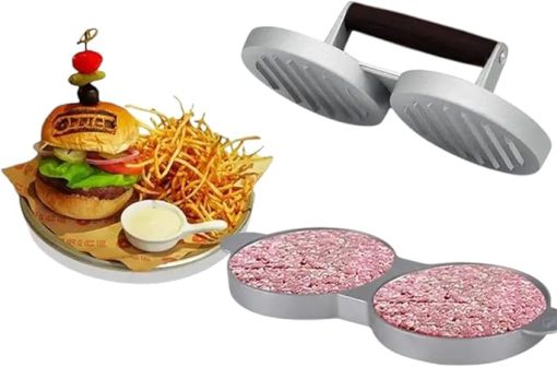 1Pc Hamburger Press Hole Wood Handle Non-Stick Creative Meat Press Patty Maker Kitchen Meat Tool Accessories - Image 2