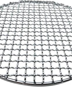 BBQ Stainless Steel Round BBQ Grill Roast Mesh Net Non-Stick Barbecue Baking Pan Accessories(30.5cm)